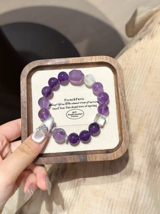 Amethyst & Clear Quartz Bracelet