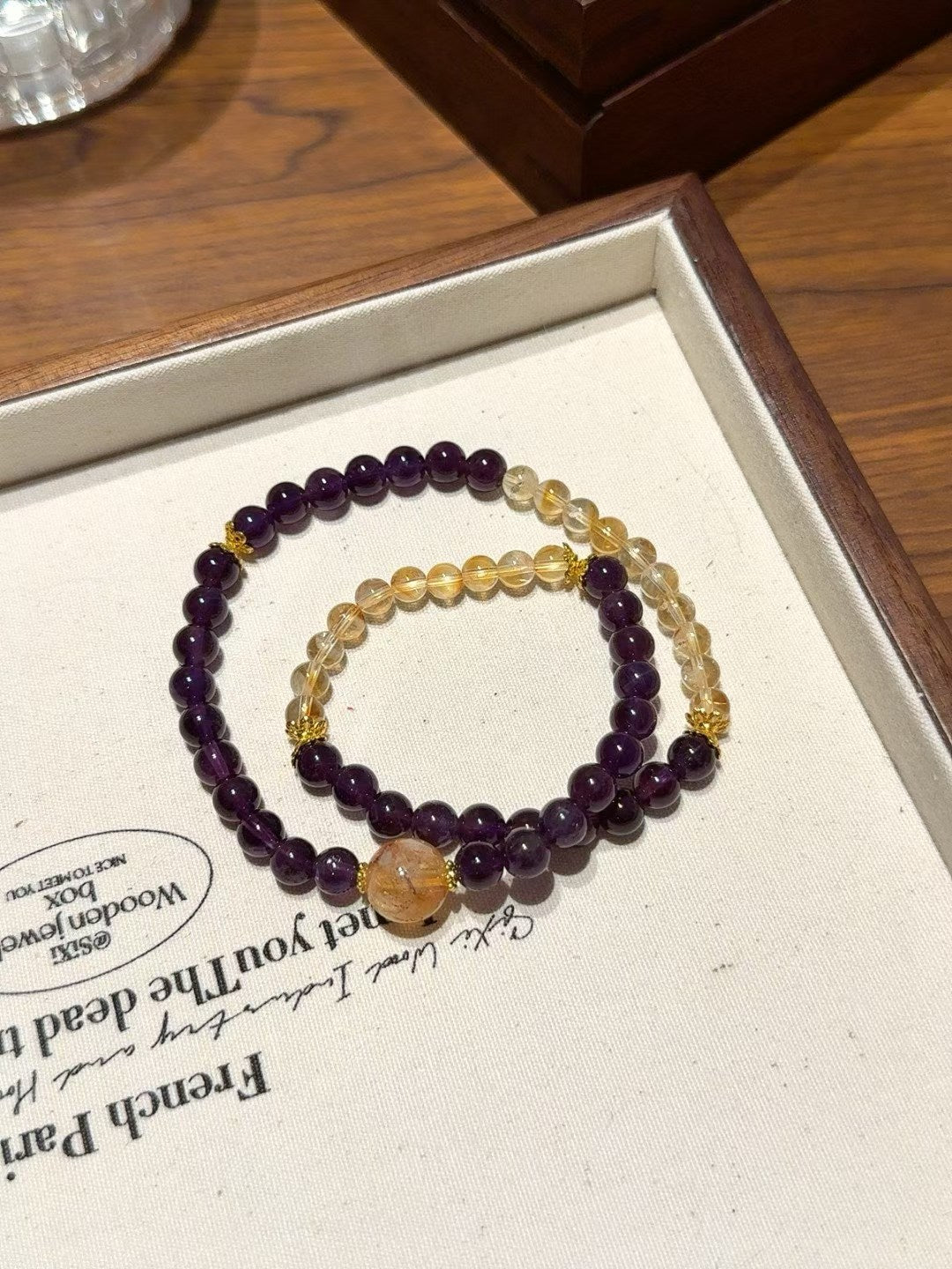 Yellow Quartz & Amethyst Multi-Wrap Bracelet