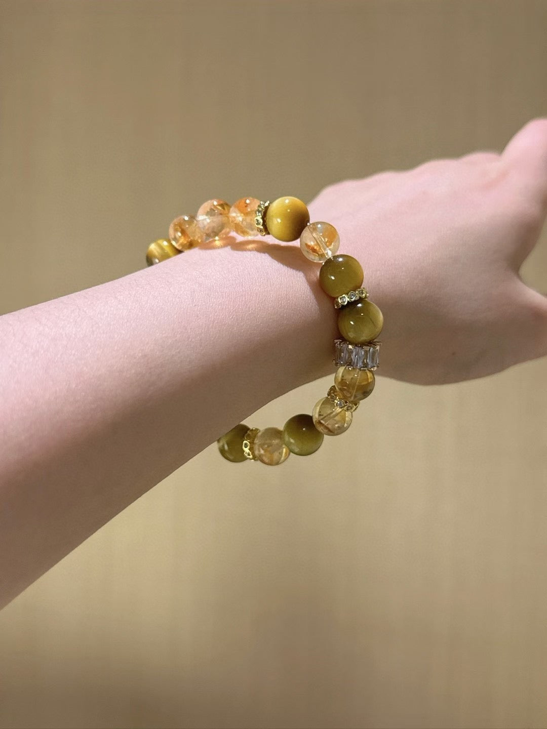 Yellow Rutilated Quartz × Golden Tiger’s Eye Bracelet