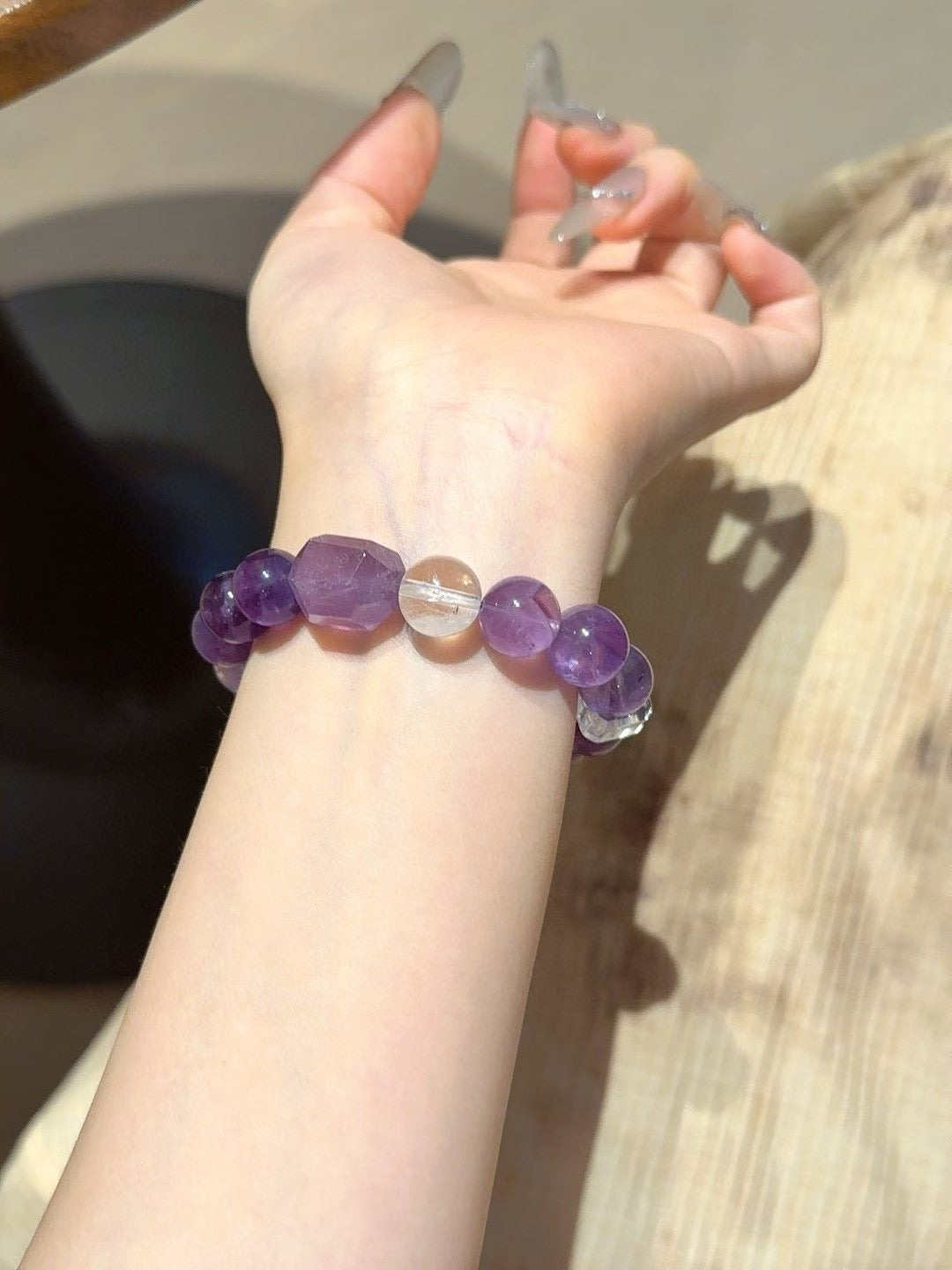 Amethyst & Clear Quartz Bracelet