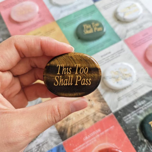 Engraved Palm Stone-This is too shall pass