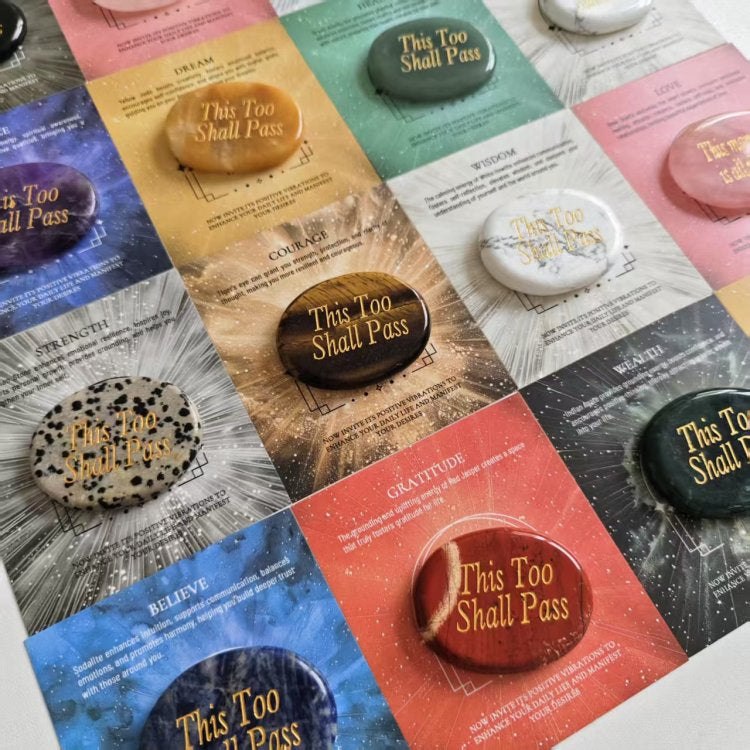 Engraved Palm Stone-This is too shall pass