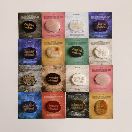 Engraved Palm Stone-Relax the body calm the mind