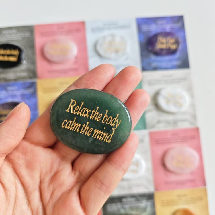 Engraved Palm Stone-Relax the body calm the mind