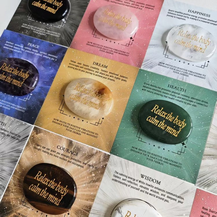 Engraved Palm Stone-Relax the body calm the mind