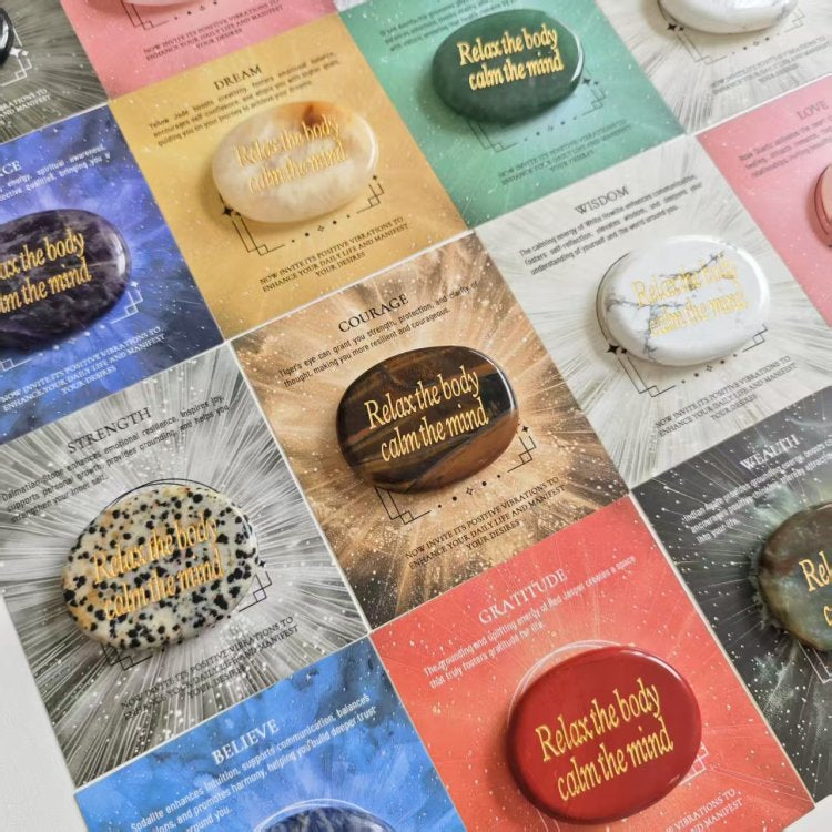 Engraved Palm Stone-Relax the body calm the mind