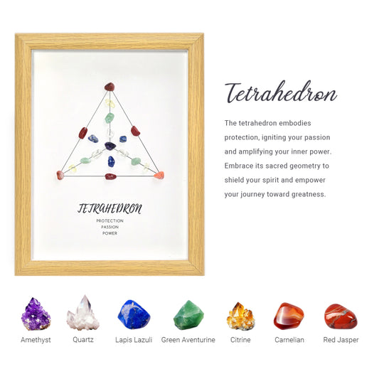 Four-dimensional cube seven chakra crystal array grid set