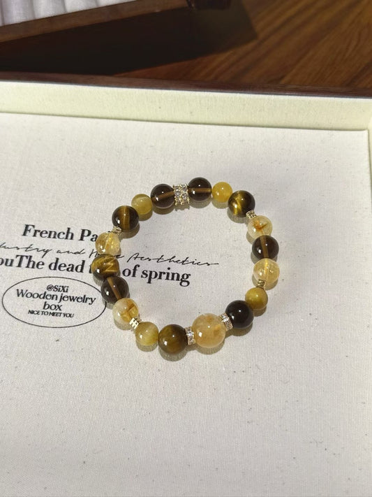 Yellow topaz, citrine, tiger‘s eye stone Bracelet