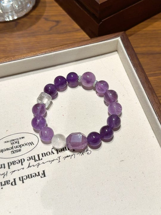 Amethyst & Clear Quartz Bracelet